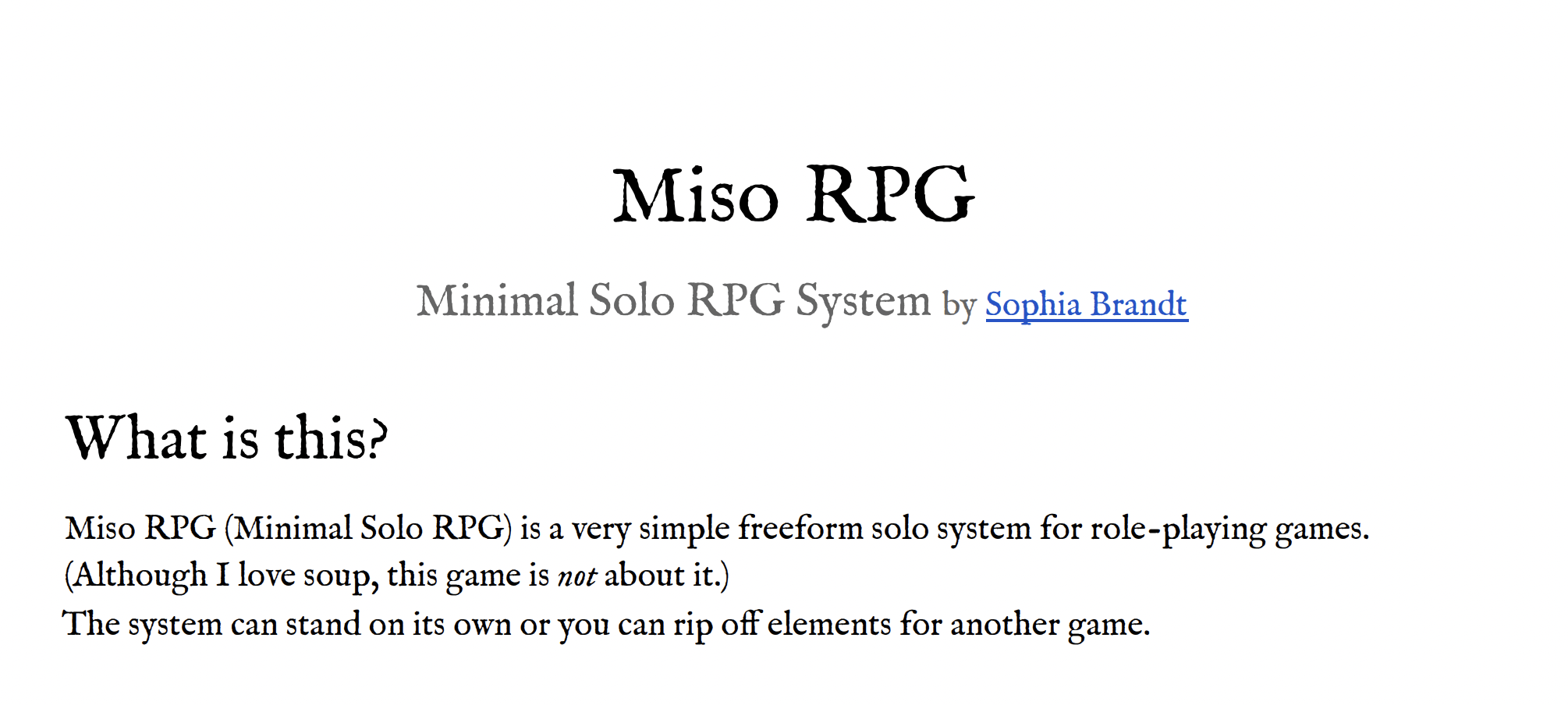 Miso RPG